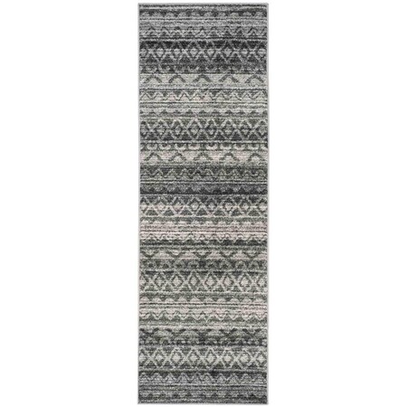 Safavieh Adirondack Power Loomed Runner Rugs; Ivory & Charcoal - 2 ft.-6 in. x 12 ft. ADR119N-212